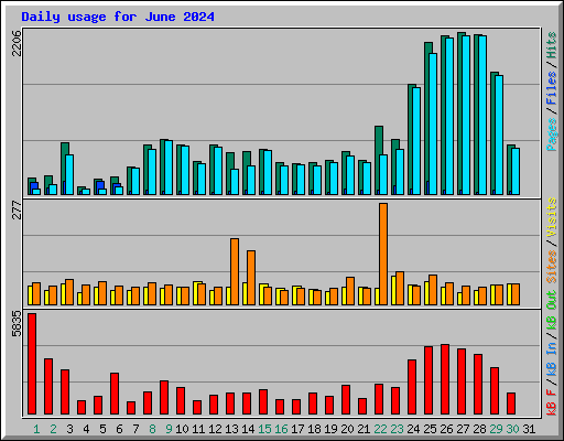 Daily usage for June 2024