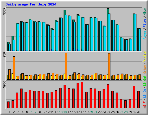 Daily usage for July 2024