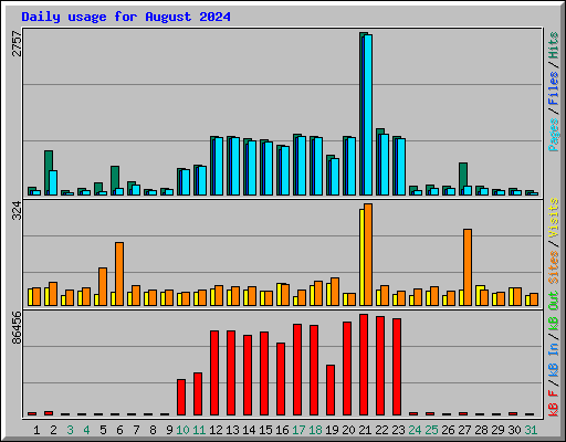 Daily usage for August 2024