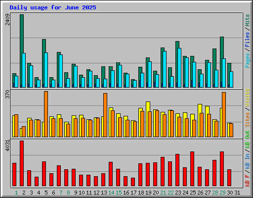 Daily usage for June 2025