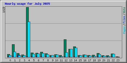 Hourly usage for July 2025
