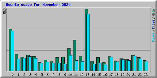 Hourly usage for November 2024