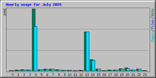 Hourly usage for July 2025