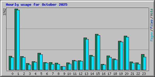 Hourly usage for October 2025