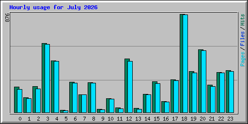 Hourly usage for July 2026